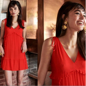 Sezane Albertina Red Silk Dress
